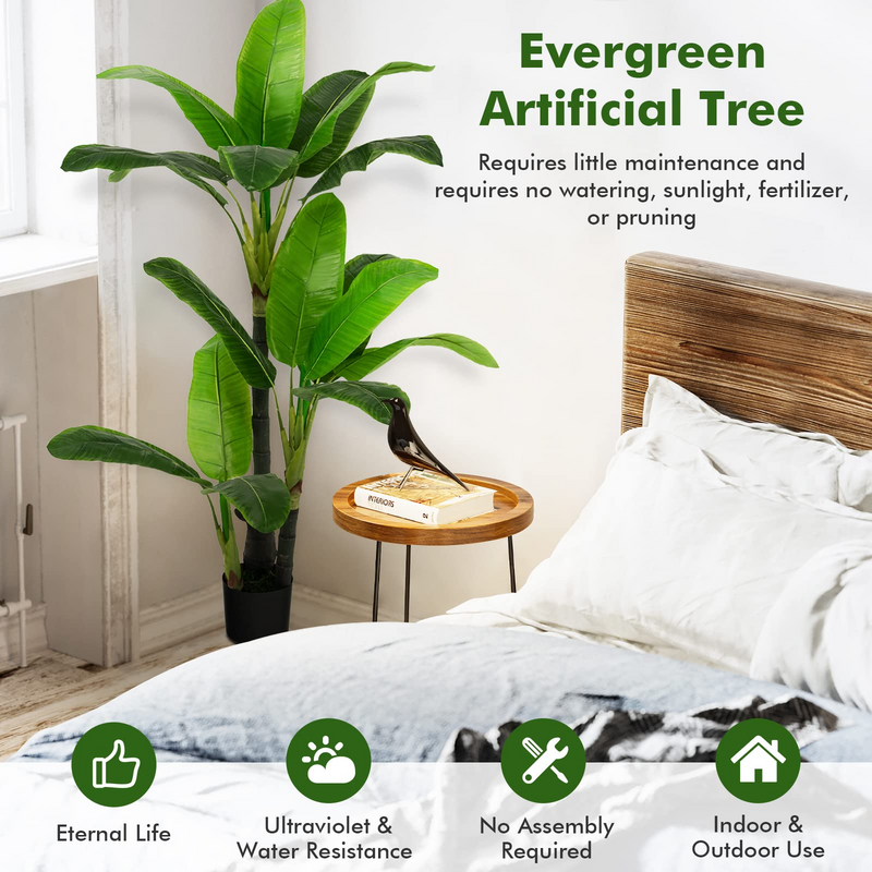 Load image into Gallery viewer, Goplus 5ft Bird of Paradise Artificial Plant, Fake Tropical Palm Tree with 18 Large Leaves - GoplusUS