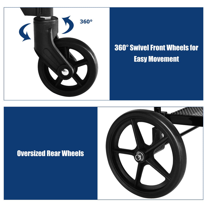 Load image into Gallery viewer, Folding Shopping Cart, Jumbo Double Basket Utility Grocery Cart 330lbs Capacity with 360 degree Rolling Swivel Wheels - GoplusUS