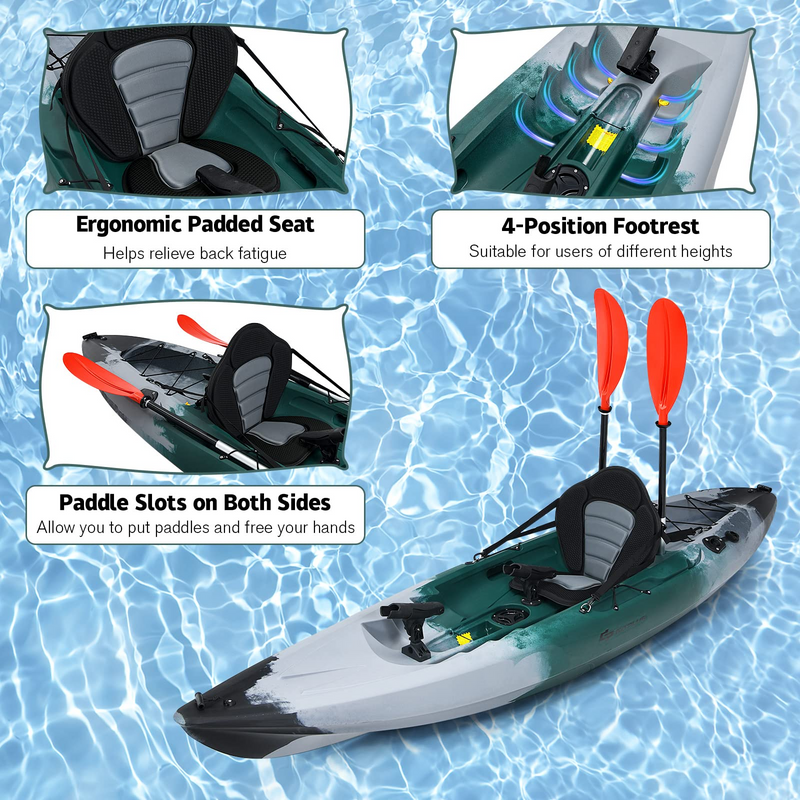 Load image into Gallery viewer, Goplus Sit-on-Top Fishing Kayaks for Adults, 9.7 FT One Person Recreational Touring Kayak - GoplusUS