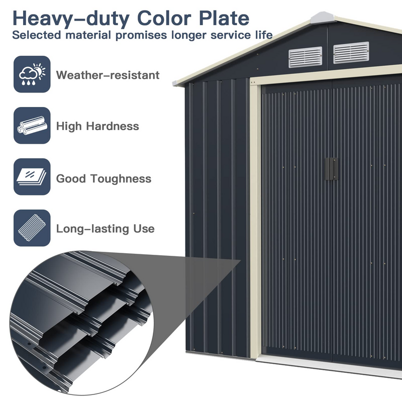 Load image into Gallery viewer, Goplus Storage Shed, Metal 11' X 10' Outdoor Building Organizer - GoplusUS