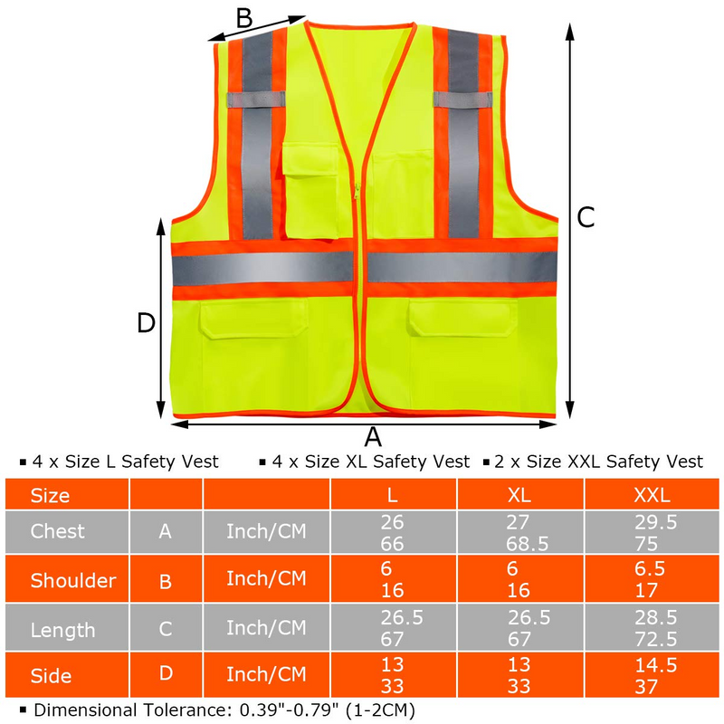 Load image into Gallery viewer, 10 Pack Safety Vest, High Visibility Reflective Security Vest Construction Vest - GoplusUS
