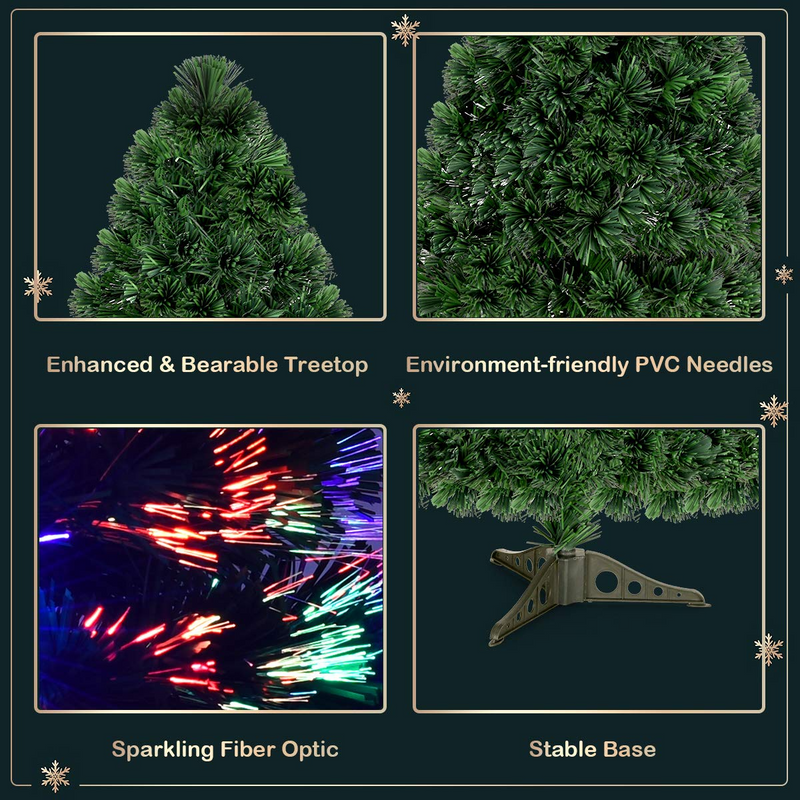 Load image into Gallery viewer, Artificial PVC Christmas Tree Pre-Lit Fiber Optic Tree - GoplusUS
