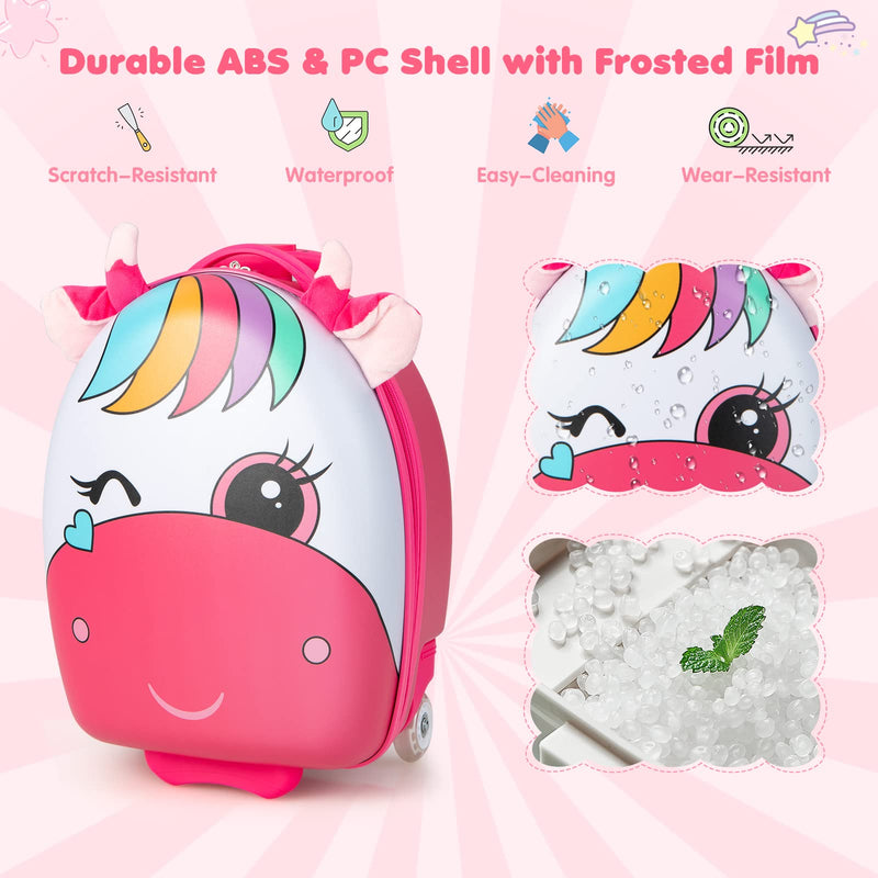 Load image into Gallery viewer, Goplus Kids Luggage, 16闂傚倸鍊搁崐鎼佸磹閻戣姤鍤勯柛顐f礀绾惧鏌曟繛鐐珔缁炬儳娼¢弻锛勪沪鐠囨彃濮堕梺杞扮閸婂綊濡甸崟顔剧杸闁规崘娉涢。娲⒑缂佹ɑ灏伴柛銊ユ健瀵顓奸崱妯侯潯闂佺粯顨呴悧婊兾熼崒娑氱瘈?Carry on Cuitcase with LED Wheels, Waterproof Hard Shell, Lightweight Rolling Luggage for Travel - GoplusUS