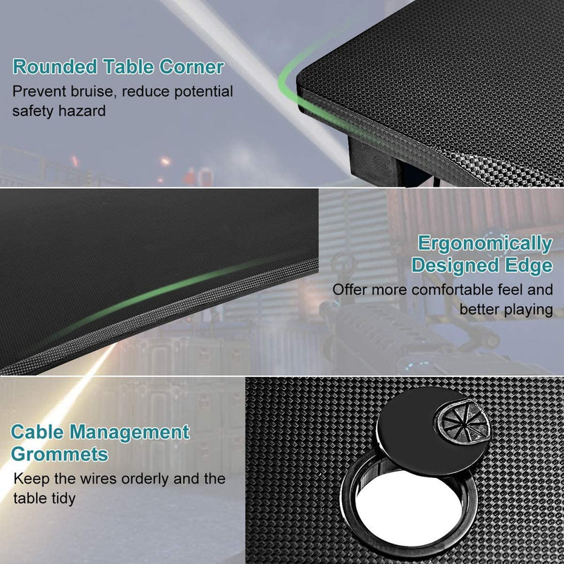 Load image into Gallery viewer, Goplus Gaming Desk & Chair Combo Set, Racing Style X Shaped E-Sport Gamer Desk & PVC Computer Chair - GoplusUS