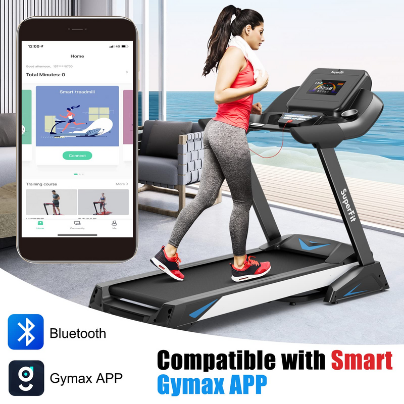 Load image into Gallery viewer, Goplus 4.75HP Folding Treadmill with 15% Auto Incline and APP, Commercial Heavy Duty Superfit Treadmill with 20 Preset Programs - GoplusUS
