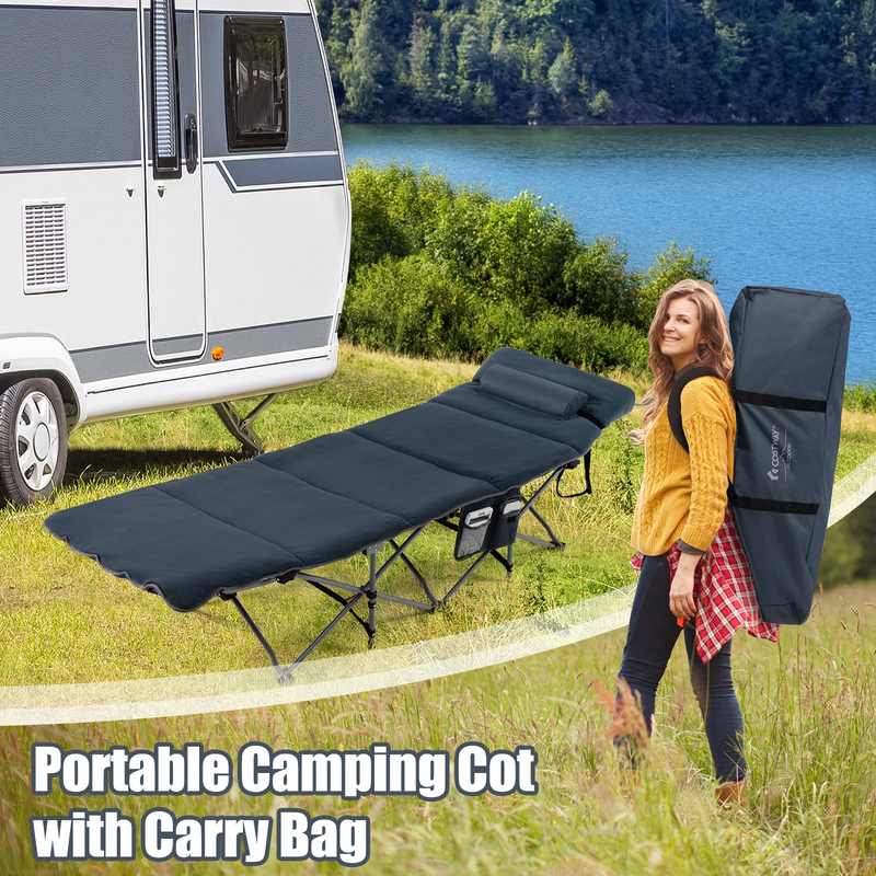 Load image into Gallery viewer, Goplus Camping Cot, Folding Camping Cot with Mattress, Pillow - GoplusUS