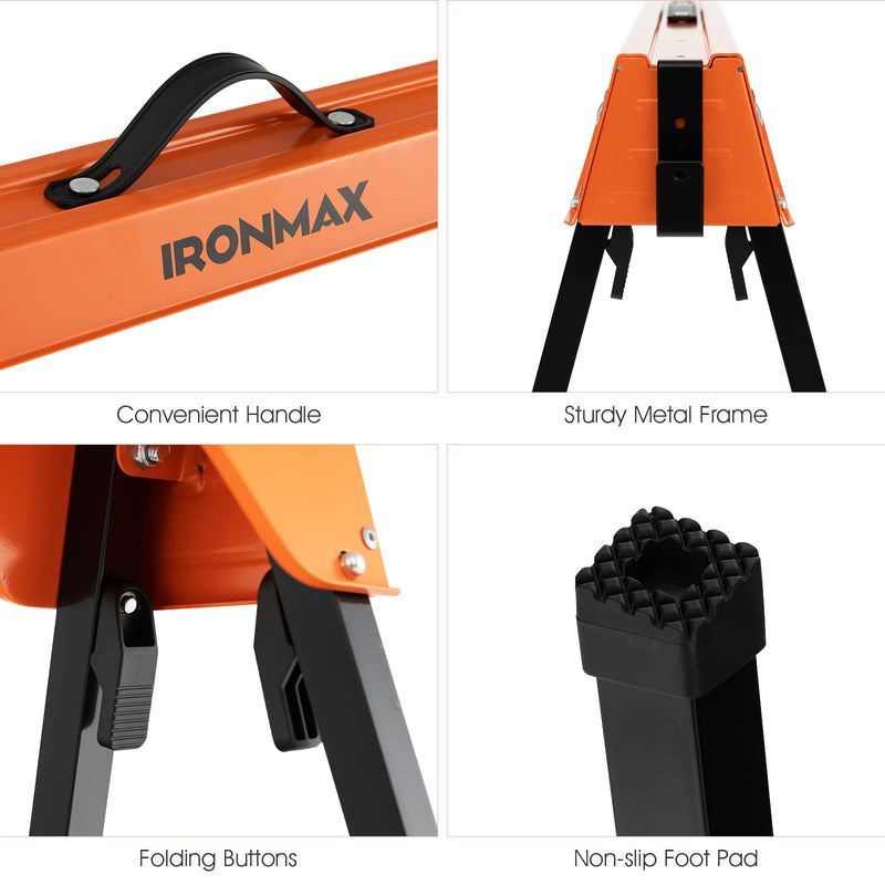 Load image into Gallery viewer, Goplus Folding Sawhorses Twin Pack, Portable Saw Horses with 2x4 Support Arms, 1322 LB Capacity