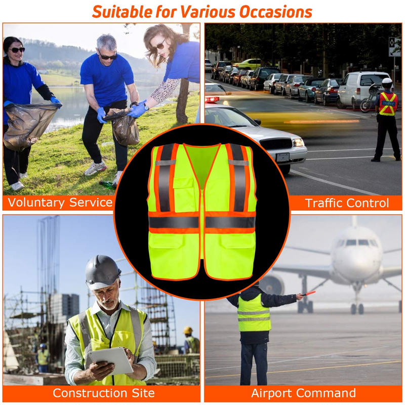 Load image into Gallery viewer, 10 Pack Safety Vest, High Visibility Reflective Security Vest Construction Vest - GoplusUS