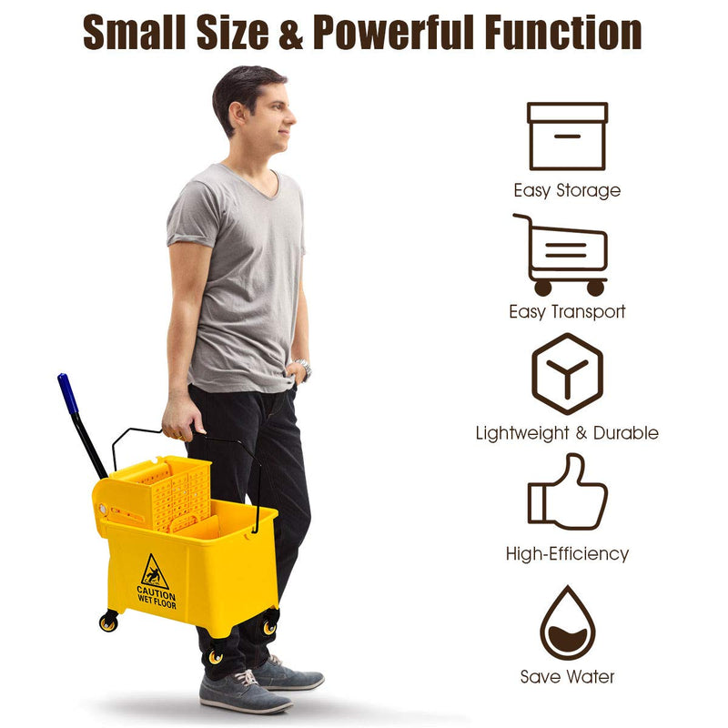 Load image into Gallery viewer, GOPLUS Commercial Mop Bucket with Wringer, Household Portable Mop Bucket, Ideal for Household and Public Places Floor - GoplusUS