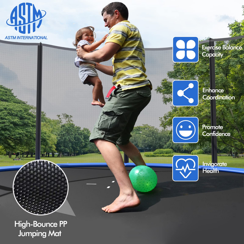 Load image into Gallery viewer, Goplus Trampoline 8FT 10FT 12FT 14FT 15FT 16FT, ASTM Approved Outdoor Recreational Trampolines W/Enclosure Net - GoplusUS