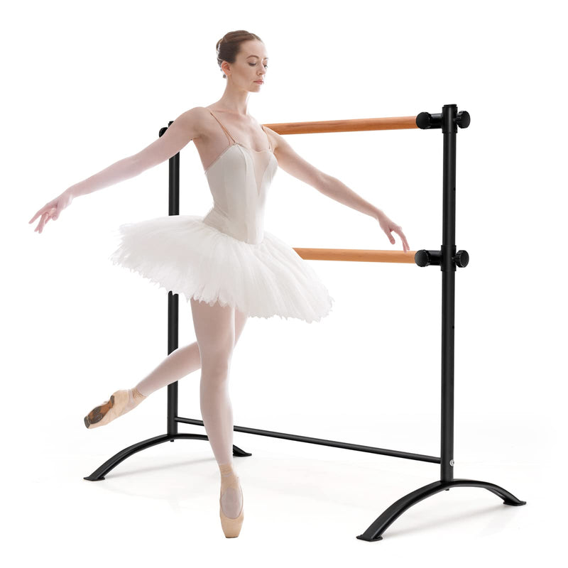 Load image into Gallery viewer, Goplus 4 FT Portable Ballet Barre, 46" Freestanding Adjustable Double Ballet Bar with Anti-Slip Base