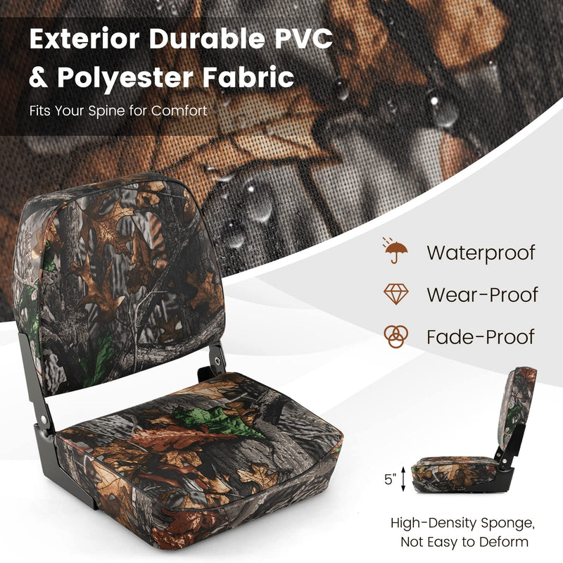 Load image into Gallery viewer, 2 Pack Boat Seat, Folding Low Back Fishing Seat - Goplus