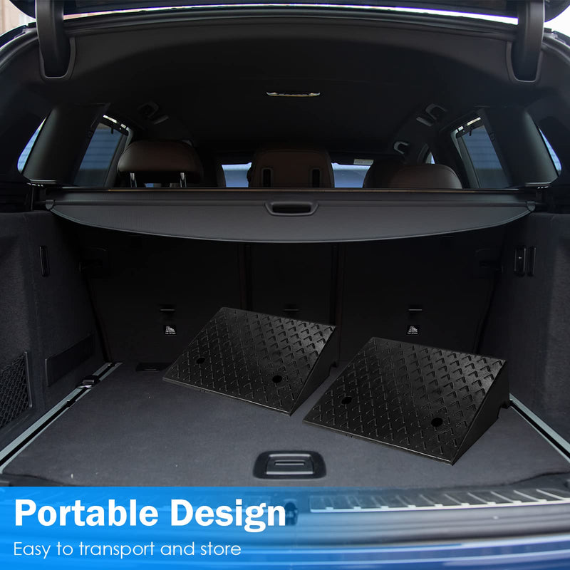 Load image into Gallery viewer, Rubber Curb Ramps, 5" H x 19" W Car Ramp Slope for Driveway Threshold Sidewalk Motorcycle