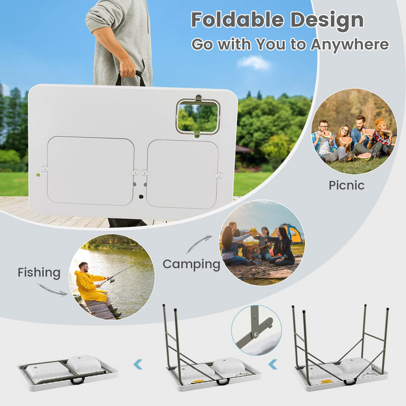 Load image into Gallery viewer, Goplus Folding Fish Cleaning Table with Dual Water Basins - GoplusUS