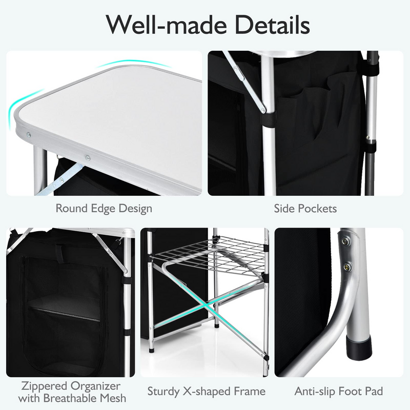 Load image into Gallery viewer, Goplus Folding Camping Kitchen Table with Storage - GoplusUS