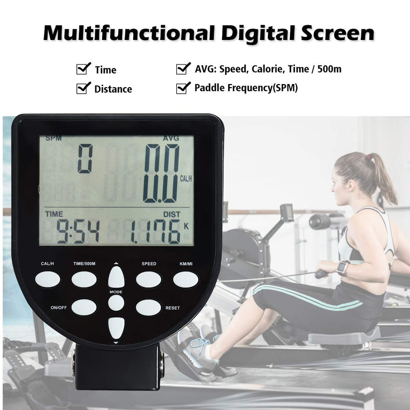 Load image into Gallery viewer, Water Rowing Machine Dual Track Adjustable Resistance with LCD Display and Large Weight Capacity for Home Use