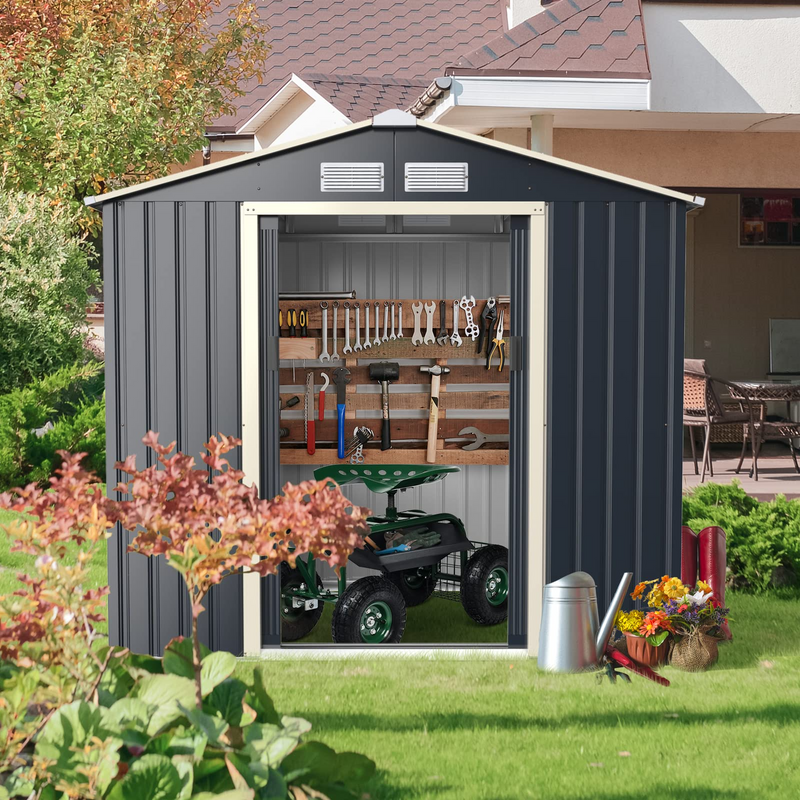 Load image into Gallery viewer, Goplus Storage Shed, Metal 11' X 10' Outdoor Building Organizer - GoplusUS