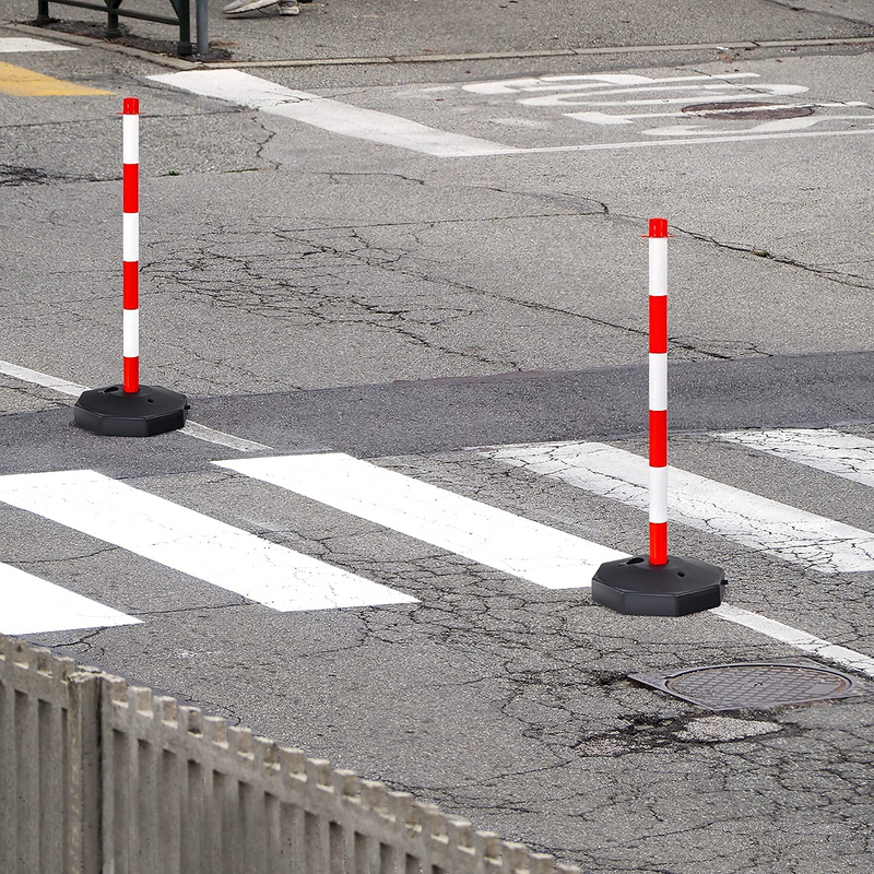 Load image into Gallery viewer, Goplus 6 Pack Delineator Post Cone, Traffic Cones Safety Barrier with Octagonal Fillable Base & 5FT Link Chains - GoplusUS