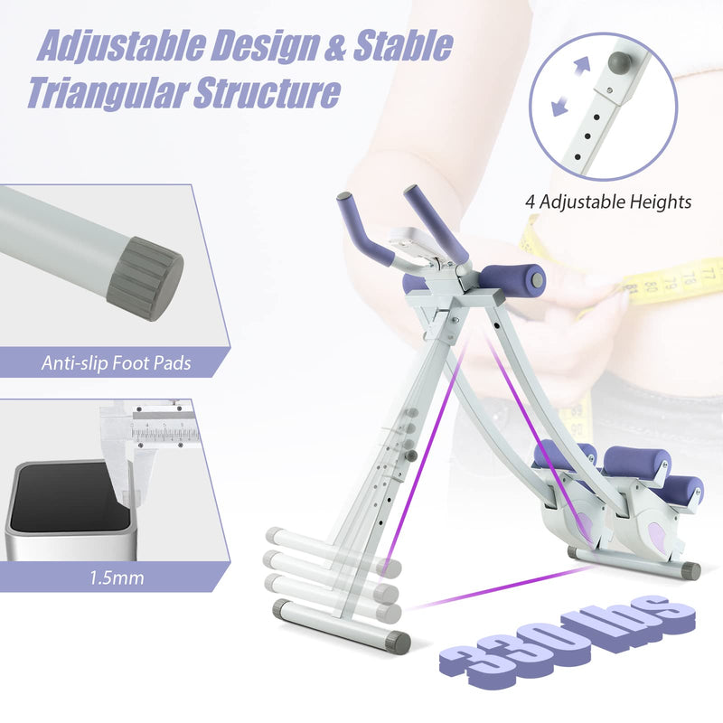 Load image into Gallery viewer, Goplus Foldable Core Abdominal Trainer, AB Workout Machine Exercise Equipment