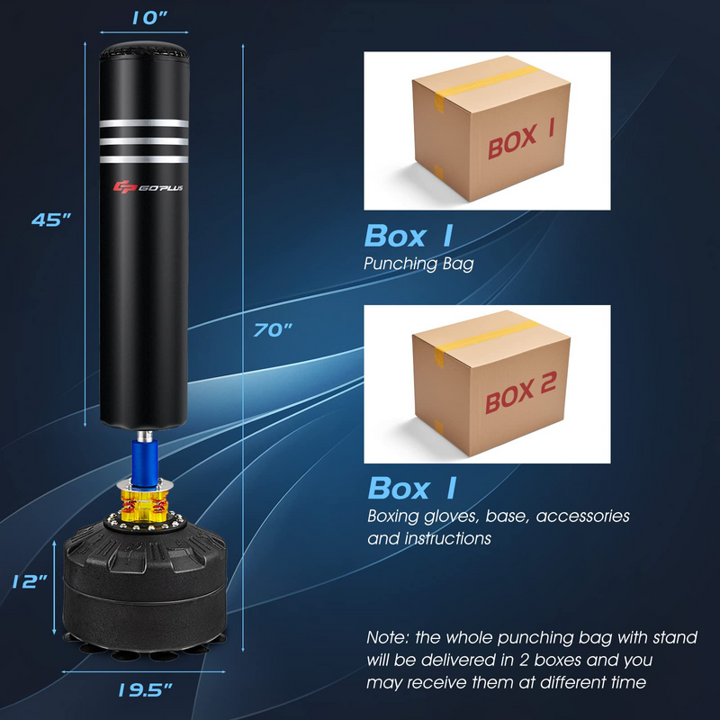 Load image into Gallery viewer, Goplus Freestanding Punching Bag 70", 220lbs Heavy Boxing Bag with Gloves, Shock Absorber, 12 Suction Cup Base - GoplusUS