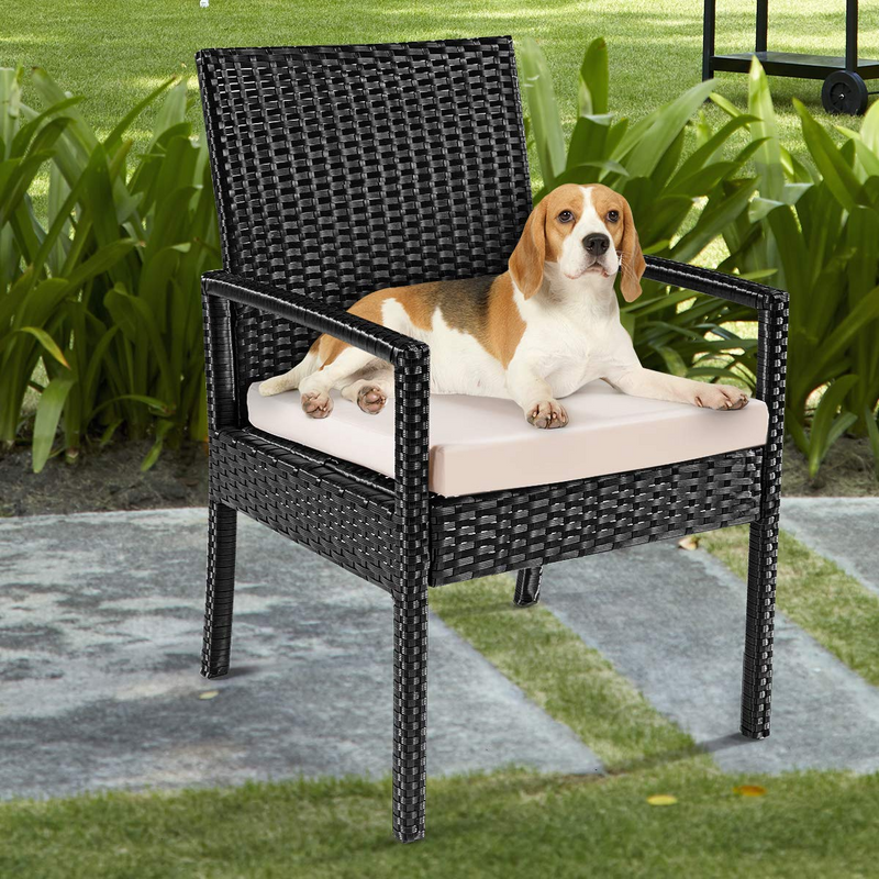 Load image into Gallery viewer, Goplus Rattan Furniture Set for Outdoor Patio Backyard Garden, 3-Piece Wicker Conversation Set - GoplusUS