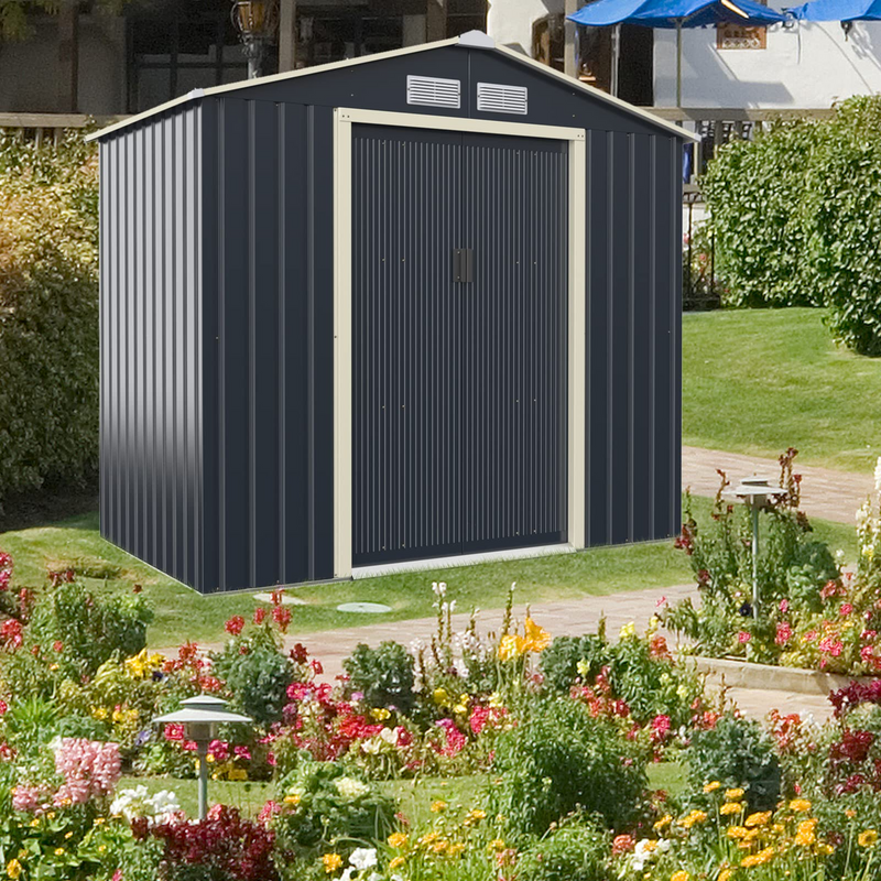 Load image into Gallery viewer, Goplus Storage Shed, Metal 11' X 10' Outdoor Building Organizer - GoplusUS
