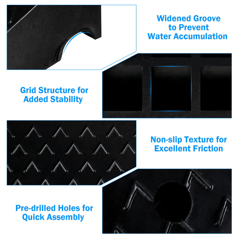 Load image into Gallery viewer, Rubber Curb Ramps, 5" H x 19" W Car Ramp Slope for Driveway Threshold Sidewalk Motorcycle