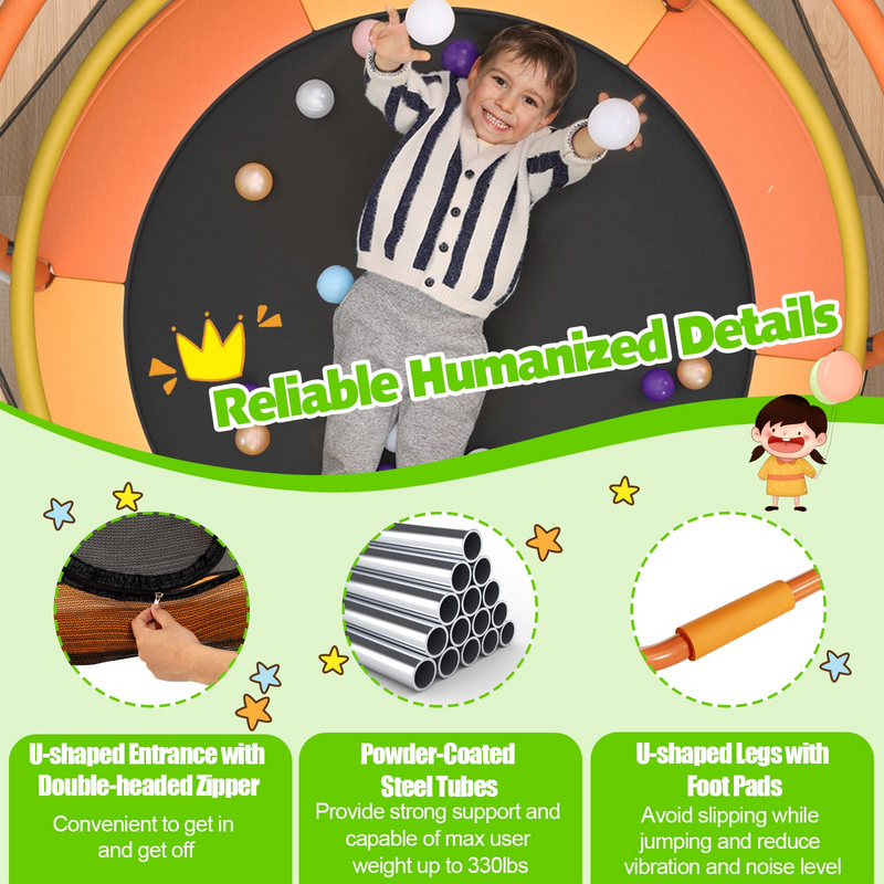 Load image into Gallery viewer, 60 Inch Kids Trampoline with Safety Enclosure Net - GoplusUS