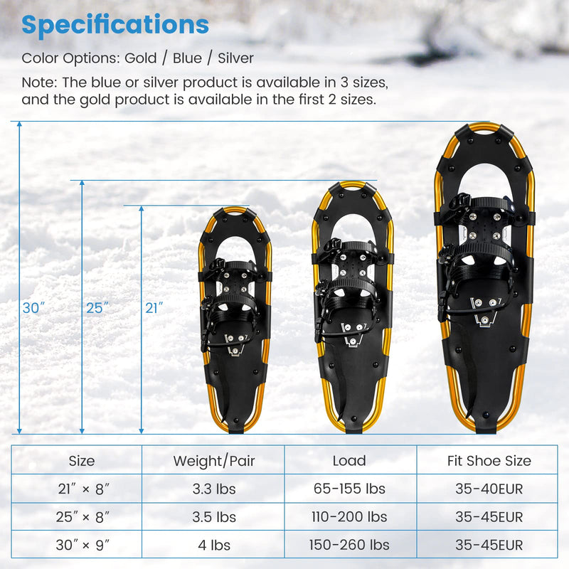 Load image into Gallery viewer, Goplus Snow Shoes for Men Women Youth Kids, Snow Mud Baskets Included, 21/ 25/ 30 Inches - GoplusUS