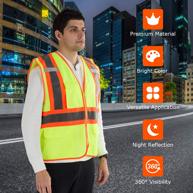Load image into Gallery viewer, 10 Pack Safety Vest, High Visibility Reflective Security Vest Construction Vest - GoplusUS