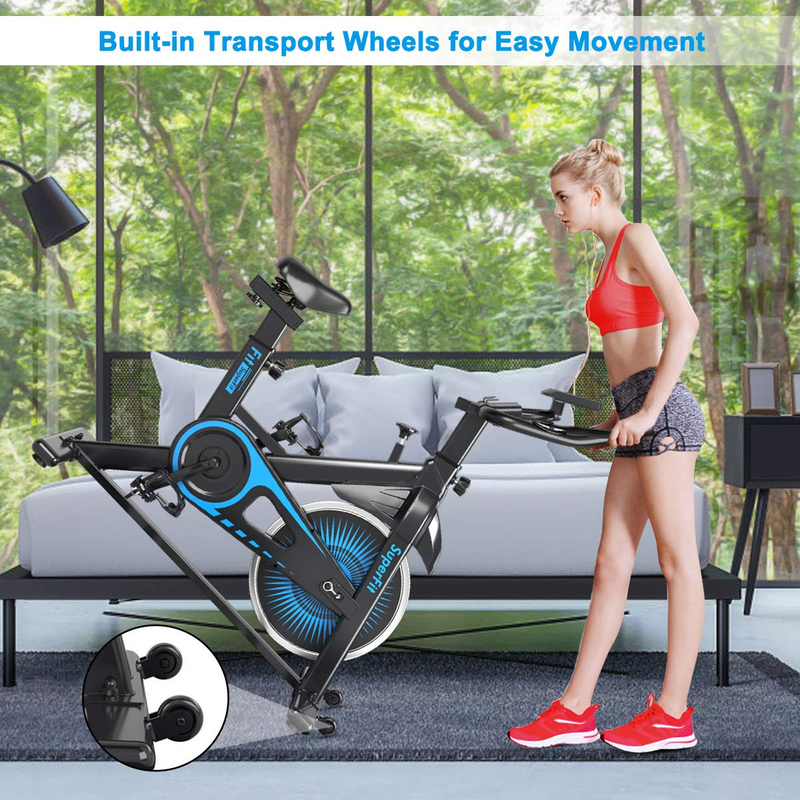 Load image into Gallery viewer, Goplus Indoor Cycling Bike, Silent Belt Drive Exercise Bike with Steel Flywheel, Phone Holder - GoplusUS