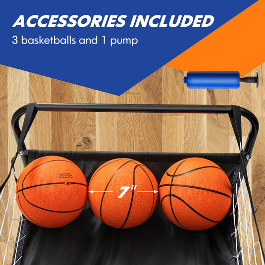 Goplus Foldable Indoor Basketball Arcade Game, Electronic Basketball Single Shootout Games Machine with 3 Balls - GoplusUS