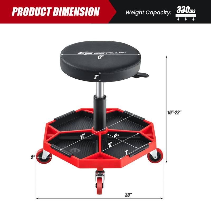 Load image into Gallery viewer, Goplus Rolling Mechanic Stool