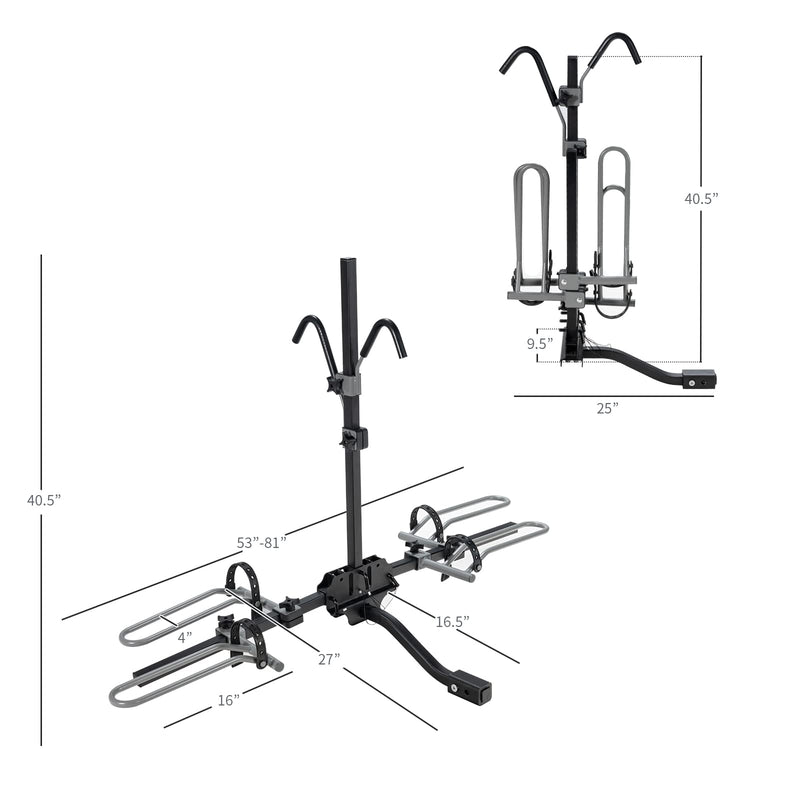 Load image into Gallery viewer, Goplus Hitch Mount Bike Rack, Folding 2-Bike Platform Style Carrier for MTB - GoplusUS