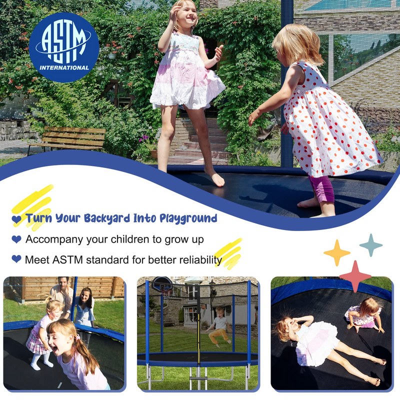Load image into Gallery viewer, Goplus Outdoor Trampoline, 12FT/ 14FT/ 15FT/ 16FT ASTM Approved Trampoline