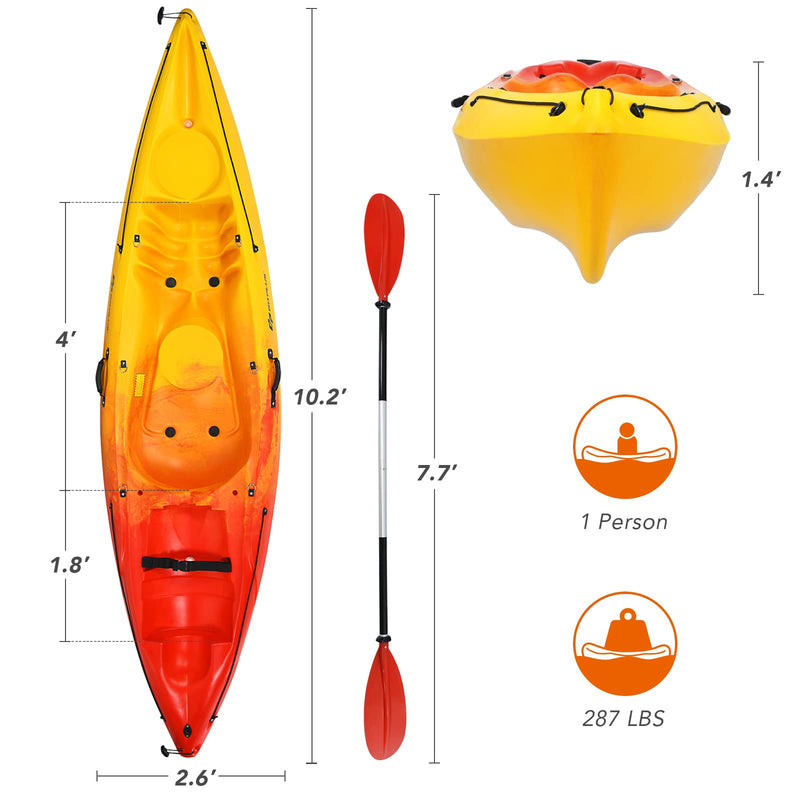 Load image into Gallery viewer, Goplus Sit-on-Top Kayak, 10.2ft Portable Recreational Kayak - GoplusUS