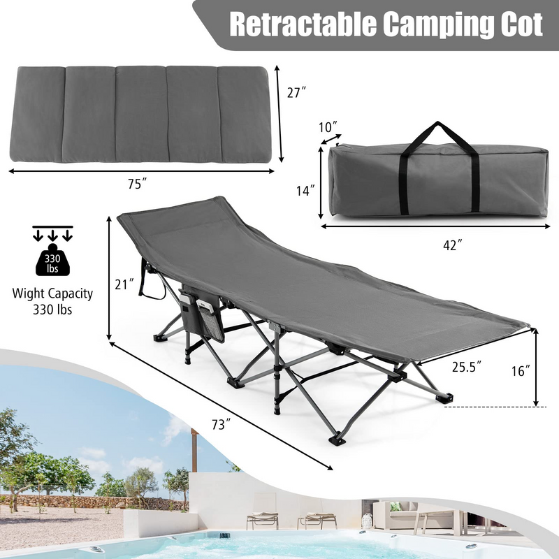 Load image into Gallery viewer, Goplus Camping Cot, Folding Camping Cot with Mattress, Pillow - GoplusUS