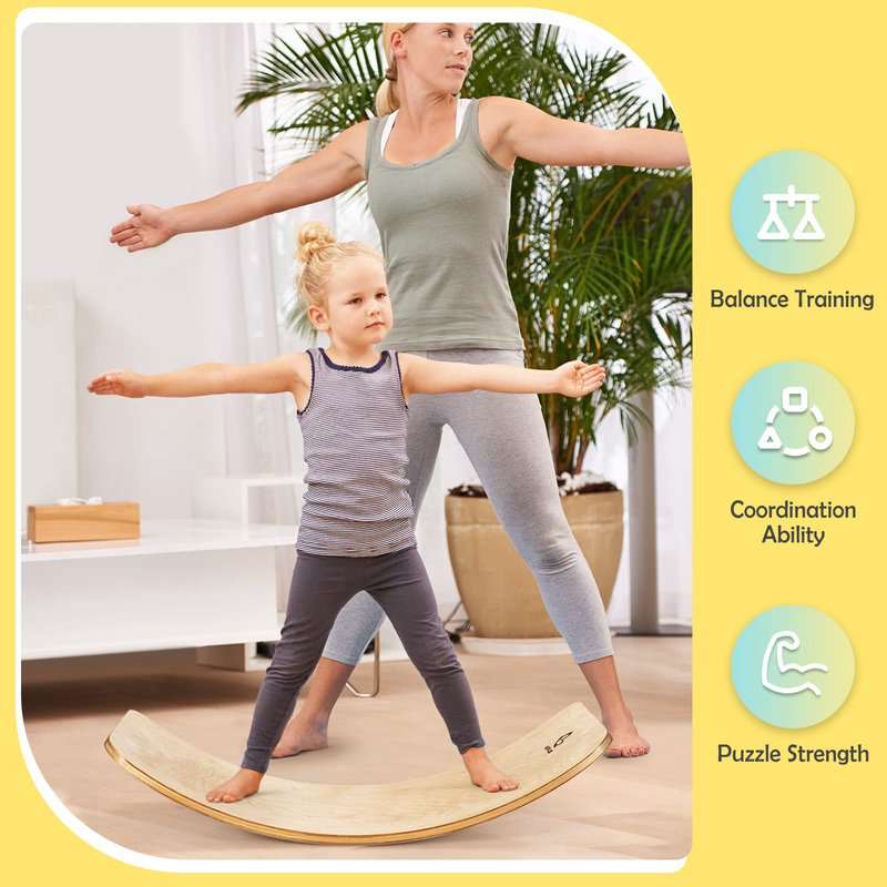 Load image into Gallery viewer, 35Inch Wooden Balance Board for Kids & Adults Support 660LBS - GoplusUS