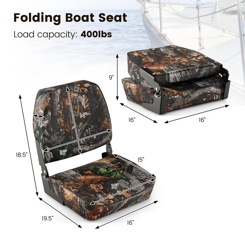Load image into Gallery viewer, 2 Pack Boat Seat, Folding Low Back Fishing Seat - Goplus