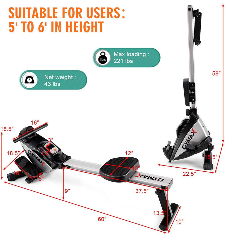 Load image into Gallery viewer, Goplus Folding Rowing Machine,Magnetic Rower with Adjustable Resistance and LCD Display - GoplusUS