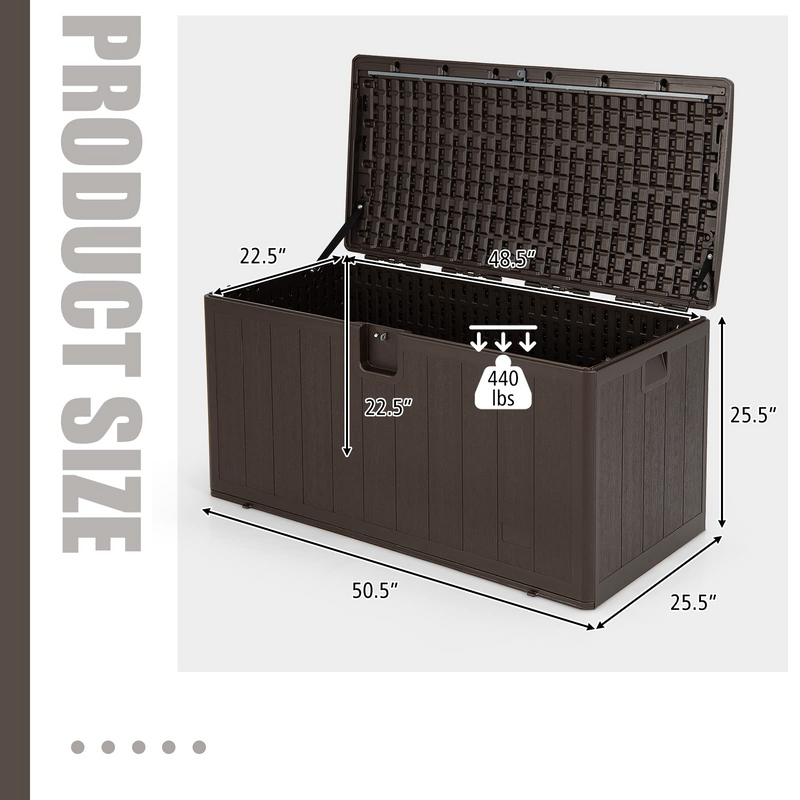 Load image into Gallery viewer, Goplus 105 Gallon Deck Box, Extra Large Resin Storage Box with Lockable Lid for Cushions & Patio Furniture - GoplusUS
