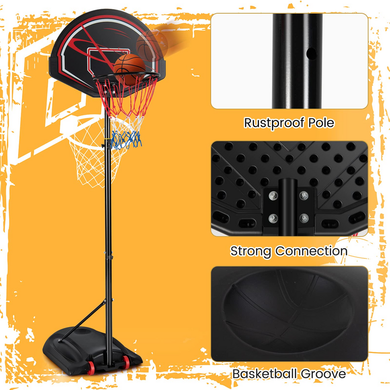 Load image into Gallery viewer, Goplus Portable Basketball Hoop Outdoor, 6.9-8.9 FT Height Adjustable Basketball Stand with 32 Shatterproof Backboard - GoplusUS