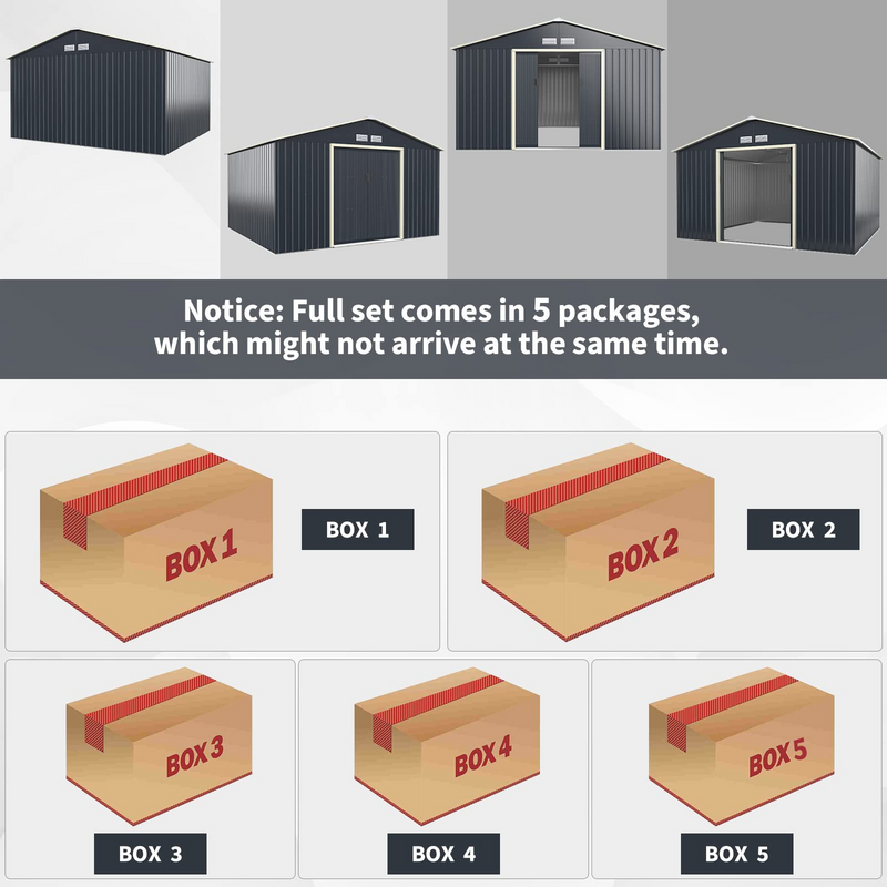 Load image into Gallery viewer, Goplus Storage Shed, Metal 11' X 10' Outdoor Building Organizer - GoplusUS