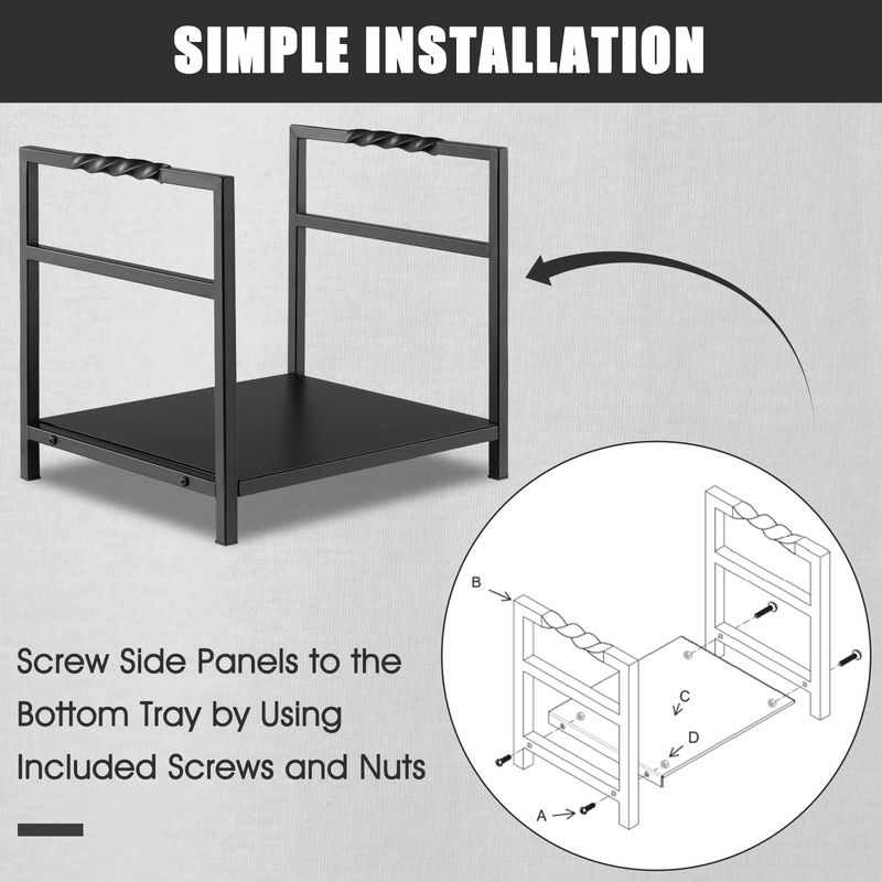 Load image into Gallery viewer, Goplus 16 Inch Small Firewood Rack, Indoor Outdoor Decorative Firewood Log Holder with Easy-to-Grab Handle & Raised Base - GoplusUS