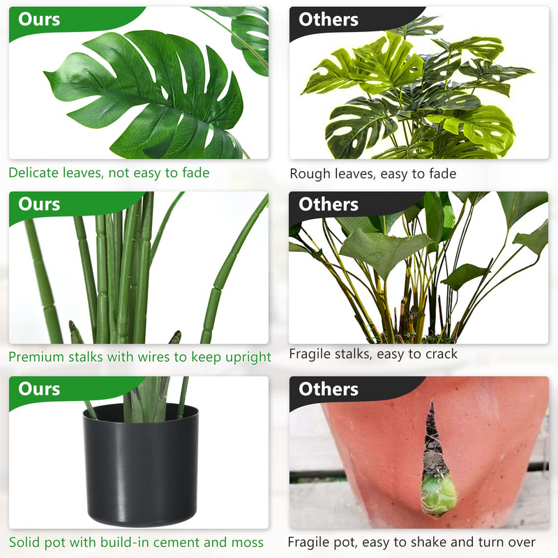 Load image into Gallery viewer, Goplus Artificial Monstera Deliciosa Plant, 4ft Tall Fake Tropical Palm Tree w/10 Pcs Different Turtle Leaves - GoplusUS