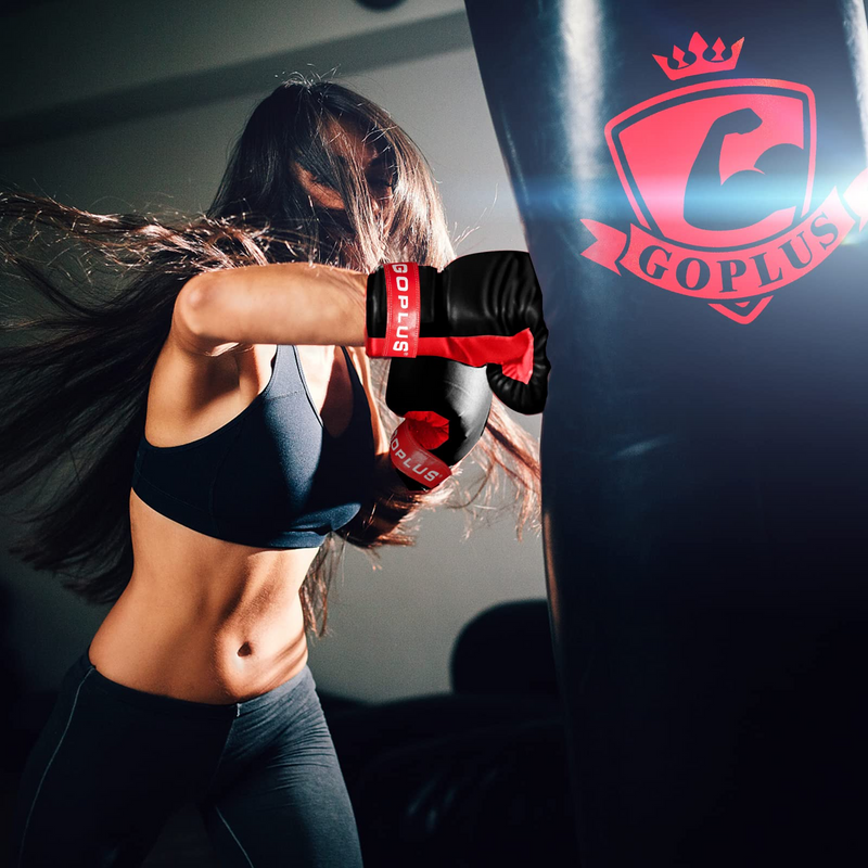 Load image into Gallery viewer, Goplus Punching Bag for Adults, 63LBS Filled Hanging Boxing Bag Set with 12OZ Boxing Gloves & 95" Hand Wraps - GoplusUS