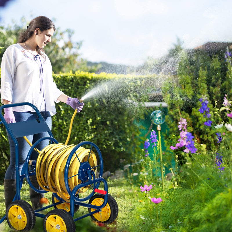 Load image into Gallery viewer, Goplus Garden Hose Reel Cart, Heavy Duty Water Planting Cart w/Non-slip Crank Handle, 4 Solid Wheels - GoplusUS