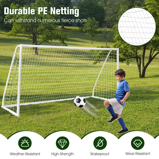 Goplus Soccer Goal, 6FT x 4FT/12FT x 6FT Soccer Net with Strong UPVC Frame, Quick Set-up, High-Strength Netting - GoplusUS