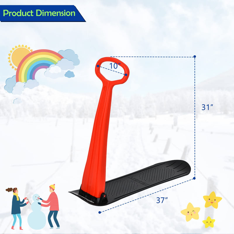 Load image into Gallery viewer, Goplus Ski Scooter Fold-up Snowboard, Snow Scooter W/ Grip Handle - GoplusUS