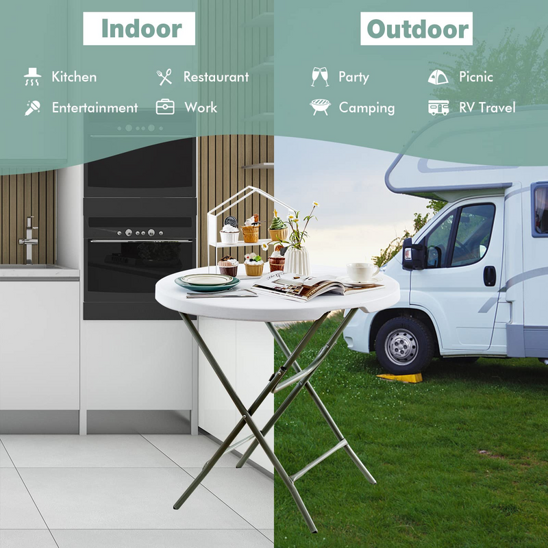 Load image into Gallery viewer, Goplus 32'' Round Folding Table, Foldable Plastic Card Table - GoplusUS